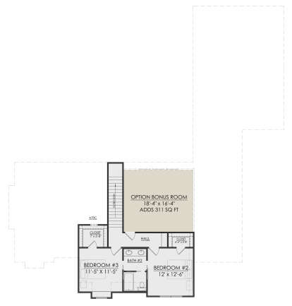 Second Floor for House Plan #7071-00009