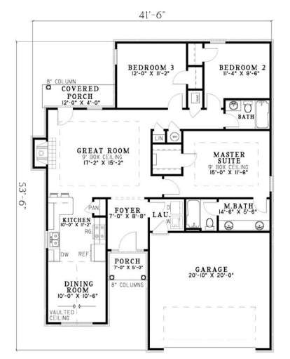 Floorplan 1 for House Plan #110-00099