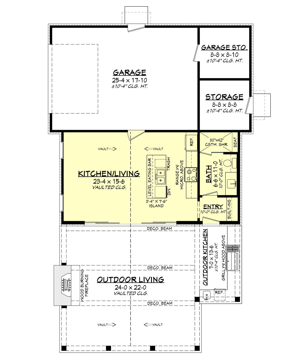 Contemporary Pool House Plan - 1,767 Square Feet, 1 Bathroom | Floor ...