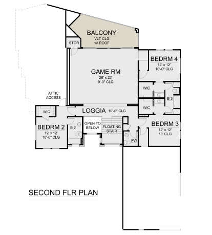 Second Floor for House Plan #5445-00529