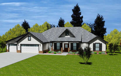 Modern Farmhouse House Plan #677-00026 Elevation Photo