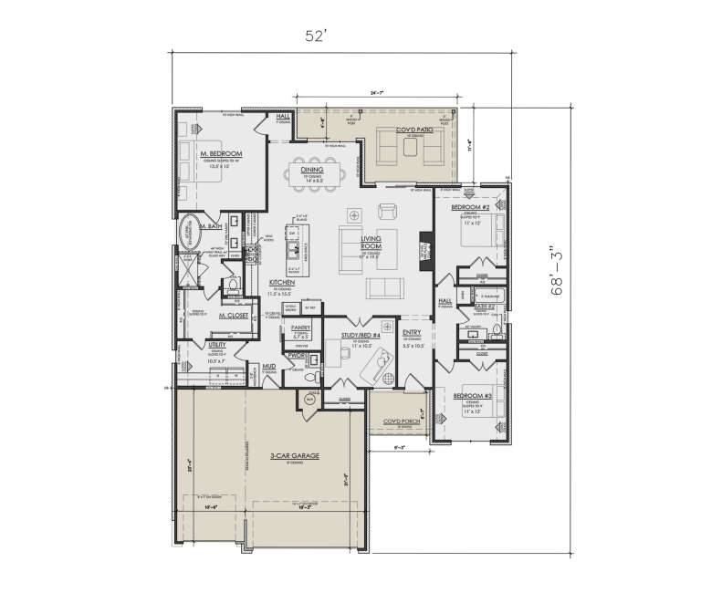 House Plan House Plan #30565 Drawing 1