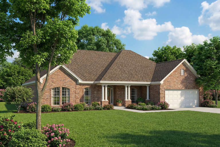 House Plan House Plan #3057 Angled Front Elevation