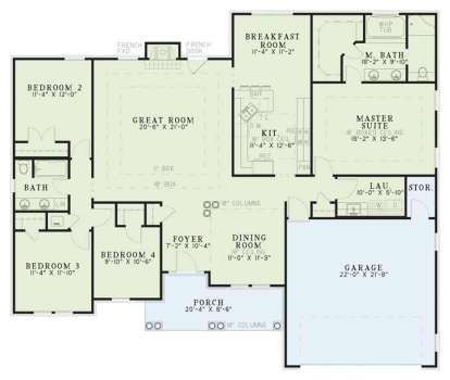 Floorplan 1 for House Plan #110-00101