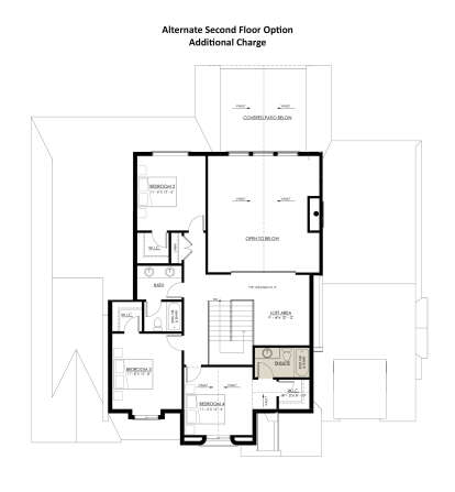 Alternate Second Floor Option for House Plan #8937-00002
