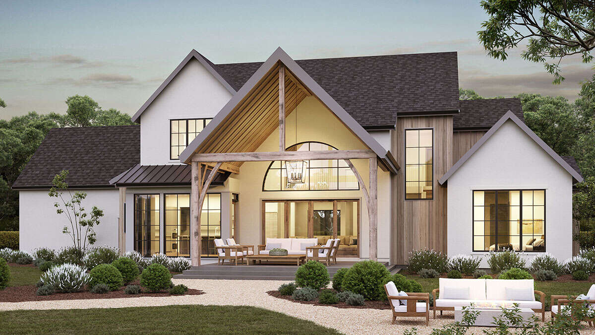 Modern Transitional Plan: 4,040 Square Feet, 4 Bedrooms, 3.5 Bathrooms ...