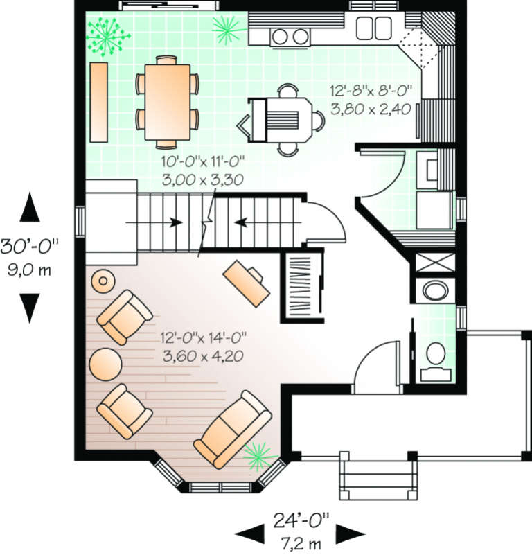 House Plan House Plan #306 Drawing 1