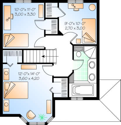 Second Floor for House Plan #034-00033