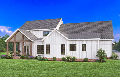 Modern Farmhouse House Plan #009-00391 Elevation Photo