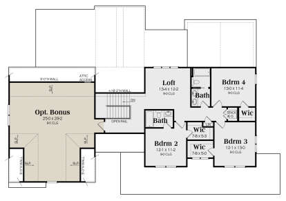 Second Floor for House Plan #009-00391