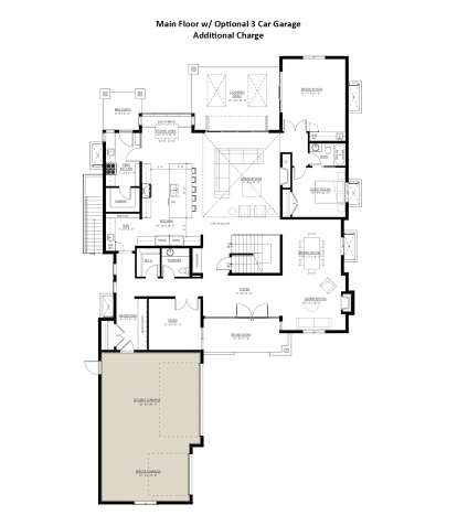 Main Floor w/ Optional 3 Car Garage for House Plan #8937-00036