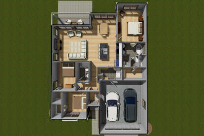 Overhead Floor Plan for House Plan #4848-00406