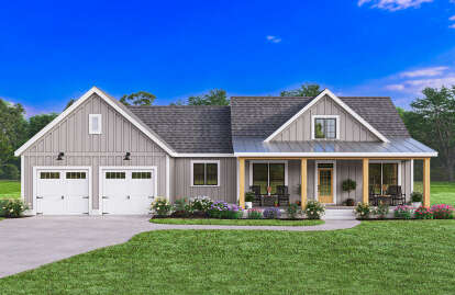 Modern Farmhouse House Plan #009-00392 Elevation Photo