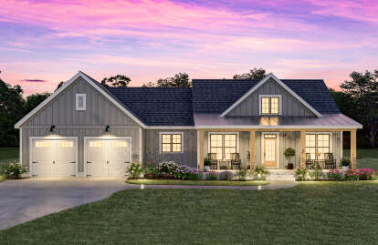 Modern Farmhouse House Plan #009-00392 Elevation Photo