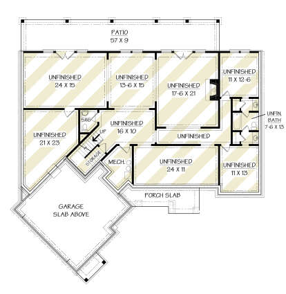 Basement for House Plan #4195-00074