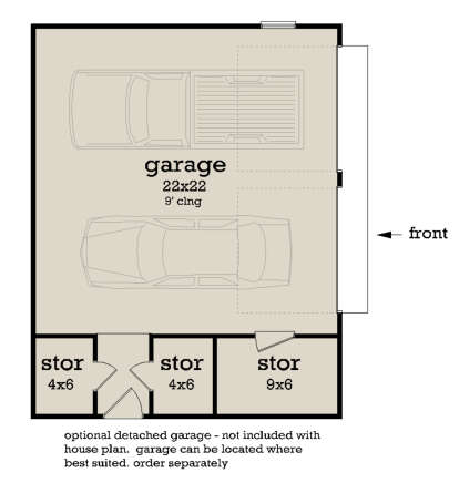 Optional Detached Garage for House Plan #048-00302