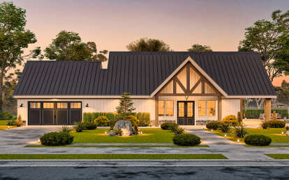 Modern Farmhouse House Plan #4195-00075 Elevation Photo