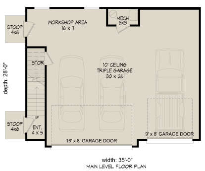 Garage Floor for House Plan #940-00994