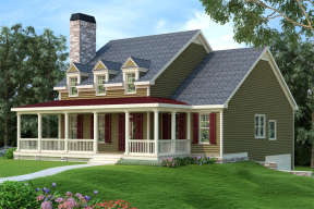 Country House Plan #009-00140 Elevation Photo