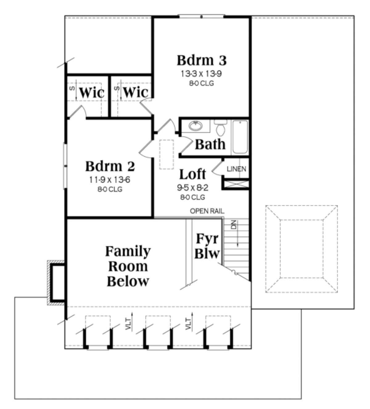 Second Floor for House Plan #009-00140