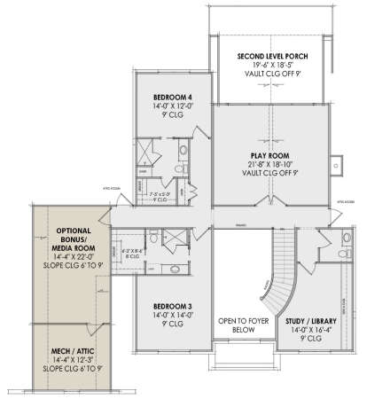 Second Floor for House Plan #7983-00014