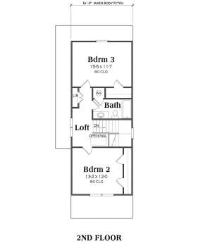 Second Floor for House Plan #009-00141