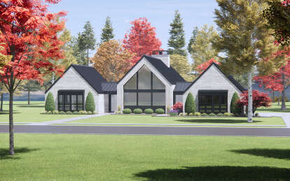 Modern Transitional House Plan #7983-00033 Elevation Photo