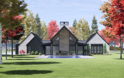 Modern Transitional House Plan #7983-00033 Elevation Photo
