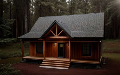 Cabin House Plan #3290-00002 Elevation Photo