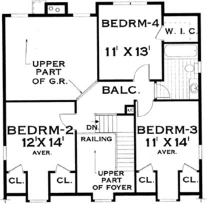 Upper Floor for House Plan #033-00078
