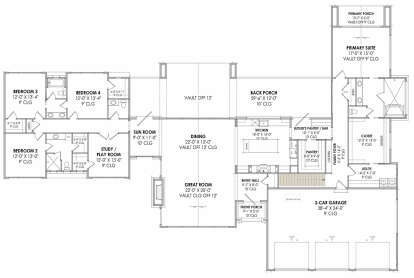 Main Floor w/ Basement Stairs Location for House Plan #7983-00041