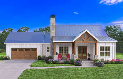 Modern Farmhouse House Plan #009-00393 Elevation Photo