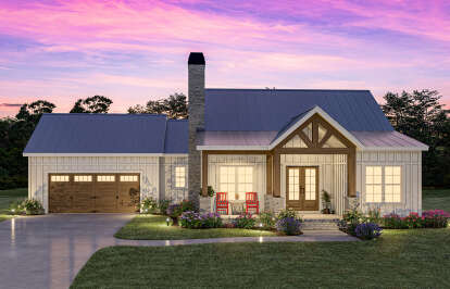 Modern Farmhouse House Plan #009-00393 Elevation Photo