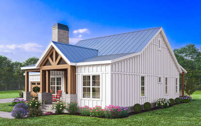 Modern Farmhouse House Plan #009-00393 Elevation Photo