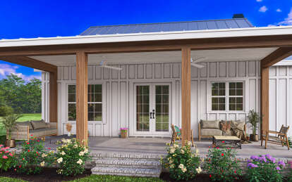 Modern Farmhouse House Plan #009-00393 Elevation Photo