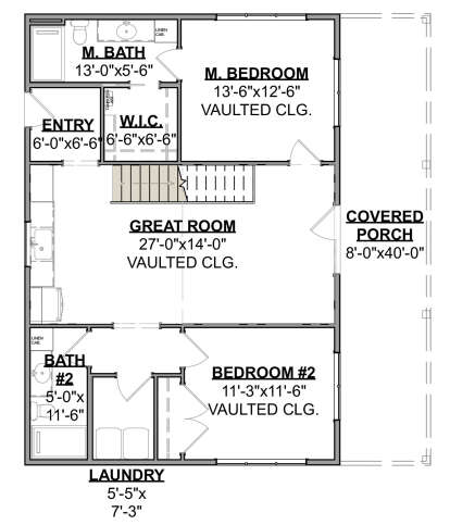 Main Floor w/ Basement Stairs Location for House Plan #1462-00112