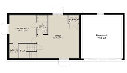 Basement for House Plan #2802-00278