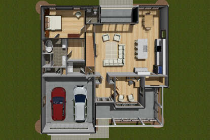 Overhead First Floor for House Plan #4848-00407