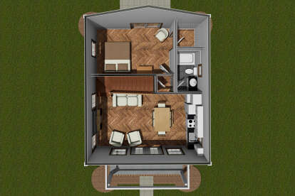Overhead First Floor for House Plan #4848-00409