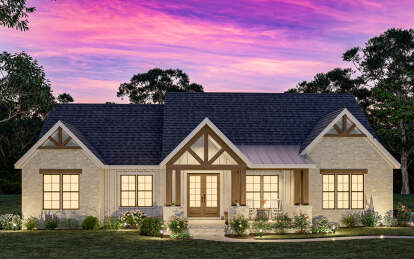 Modern Farmhouse House Plan #009-00395 Elevation Photo