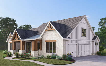 Modern Farmhouse House Plan #009-00395 Elevation Photo