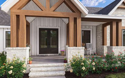 Modern Farmhouse House Plan #009-00395 Elevation Photo