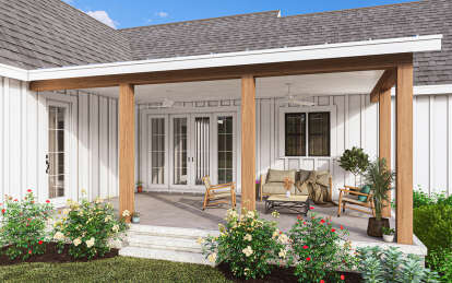 Modern Farmhouse House Plan #009-00395 Elevation Photo