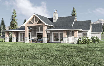 Lake Front House Plan #963-00911 Elevation Photo