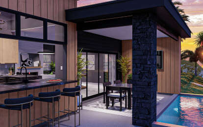 Modern Pool House Plan - 623 Square Feet, 0.5 Bathroom | Floor Plan ...