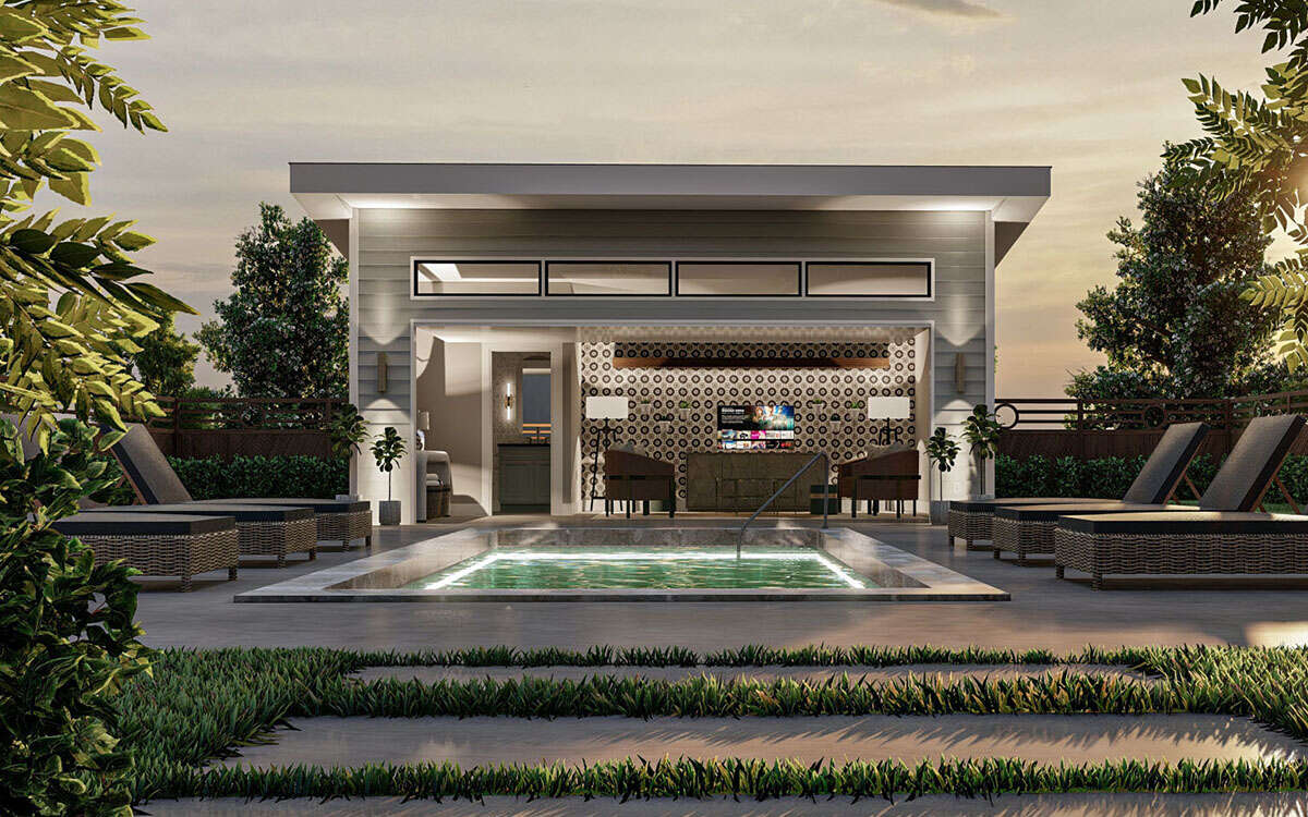 Modern Pool House Plan - 330 Square Feet, 0.5 Bathroom | Floor Plan ...
