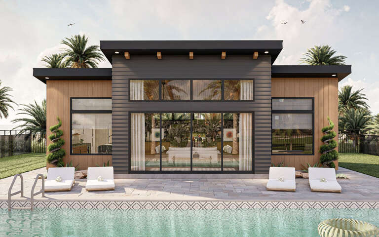 Modern Pool House Plan - 792 Square Feet, 1 Bathroom | Floor Plan #963 ...