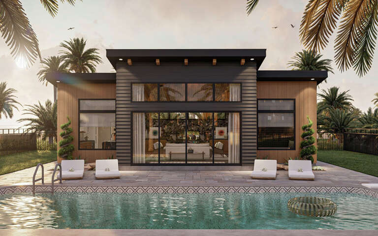 Modern Pool House Plan - 792 Square Feet, 1 Bathroom | Floor Plan #963 ...