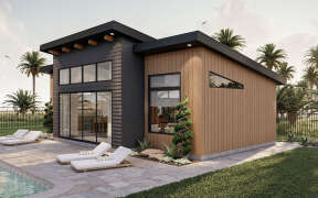 Modern Pool House Plan - 792 Square Feet, 1 Bathroom | Floor Plan #963 ...