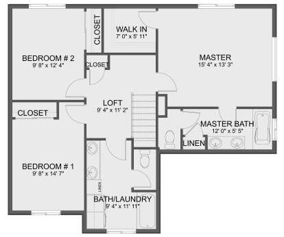 Second Floor for House Plan #2802-00281